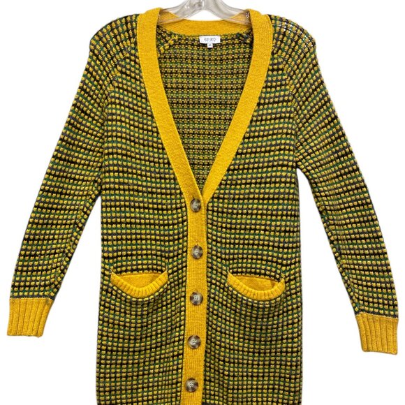 Kenzo Green/Yellow Knit Cardigan - Picture 1 of 7